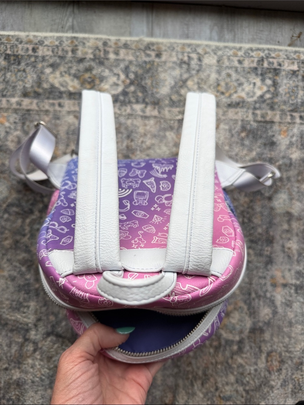 Loungefly Pink to Purple Ombre Disney Icons Mini Backpack - Picture 3 of 9